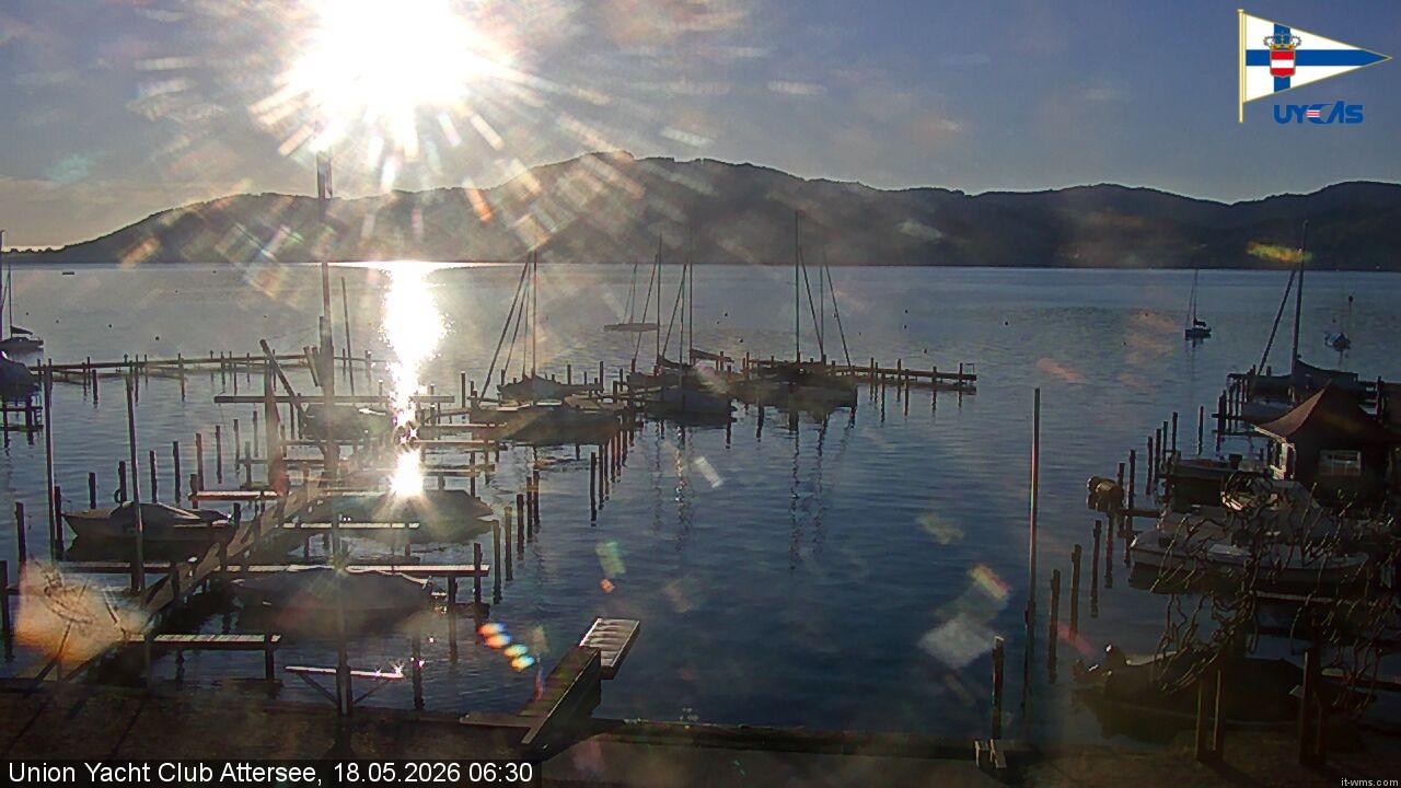 Archiv Foto Webcam Blick vom Union Yacht Club am Attersee