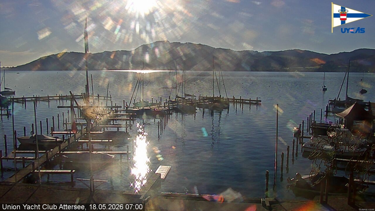 Archiv Foto Webcam Blick vom Union Yacht Club am Attersee