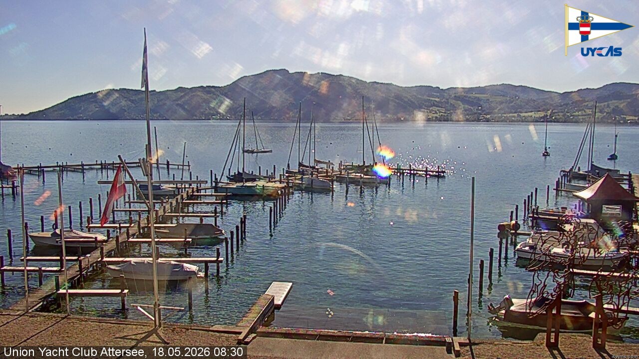 Archiv Foto Webcam Blick vom Union Yacht Club am Attersee