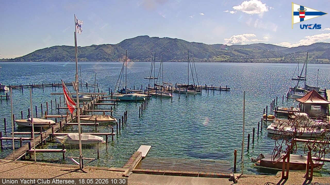 Archiv Foto Webcam Blick vom Union Yacht Club am Attersee