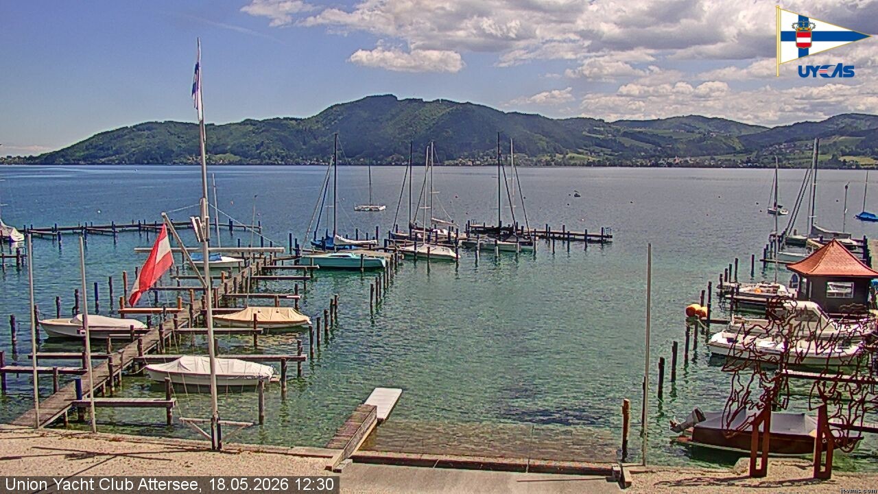 Archiv Foto Webcam Blick vom Union Yacht Club am Attersee