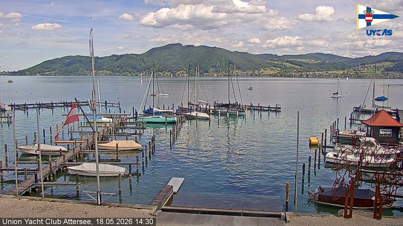 Archiv Foto Webcam Blick vom Union Yacht Club am Attersee