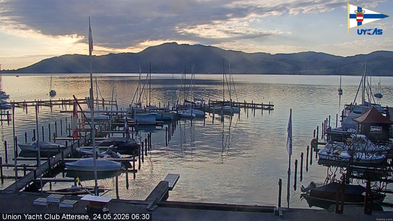 Archiv Foto Webcam Blick vom Union Yacht Club am Attersee