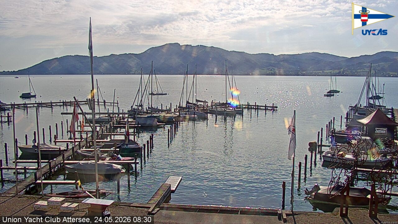 Archiv Foto Webcam Blick vom Union Yacht Club am Attersee