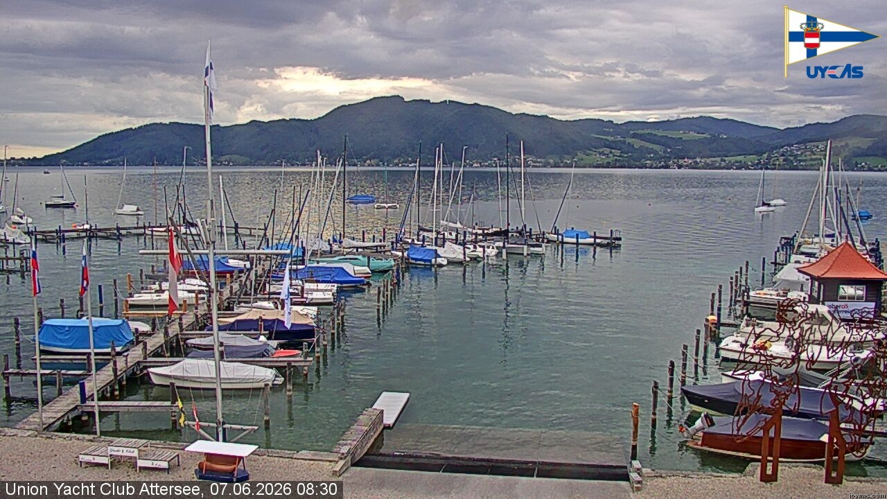 Archiv Foto Webcam Blick vom Union Yacht Club am Attersee