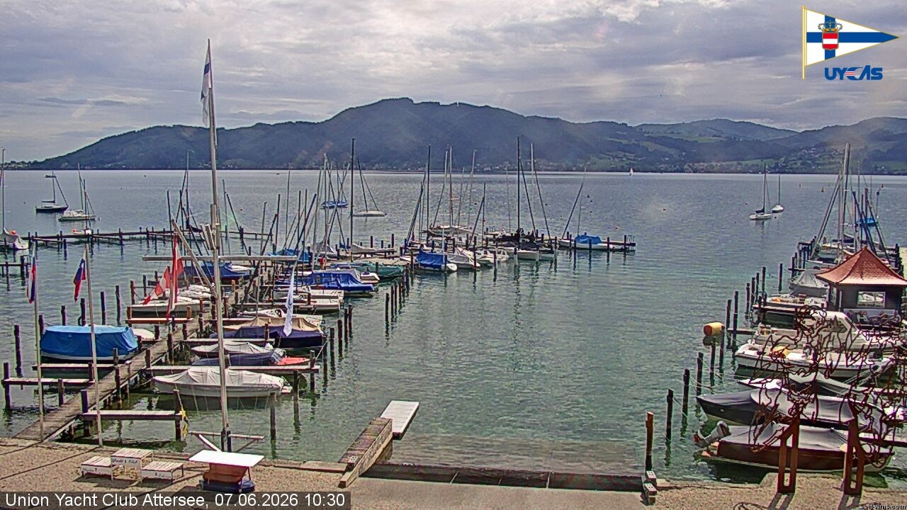 Archiv Foto Webcam Blick vom Union Yacht Club am Attersee