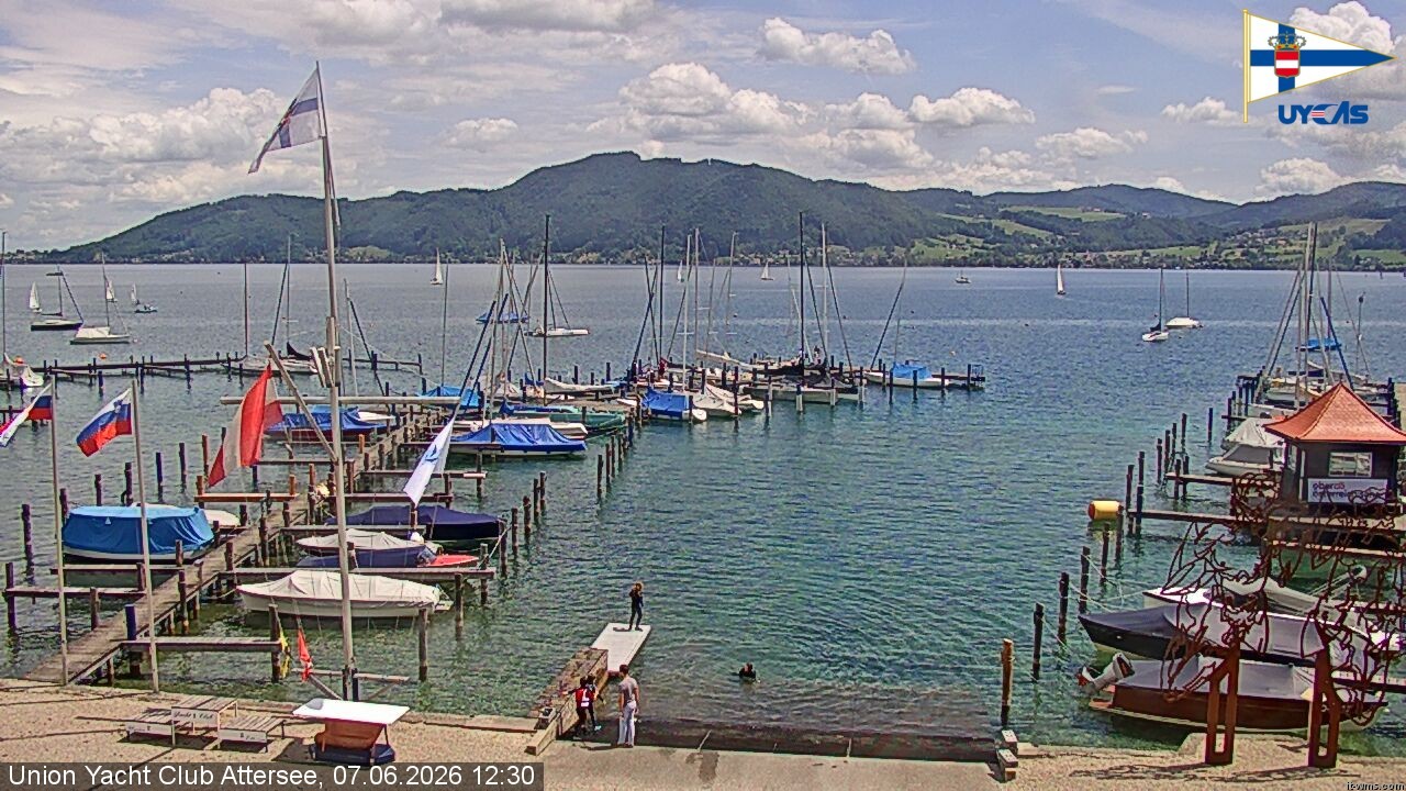 Archiv Foto Webcam Blick vom Union Yacht Club am Attersee