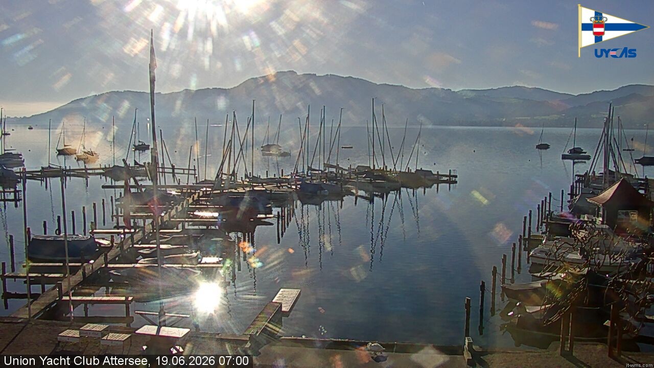 Archiv Foto Webcam Blick vom Union Yacht Club am Attersee