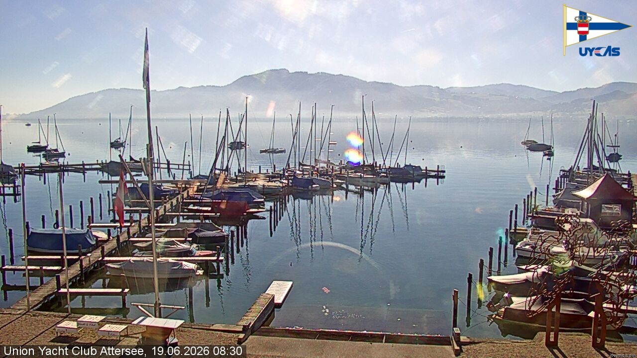 Archiv Foto Webcam Blick vom Union Yacht Club am Attersee