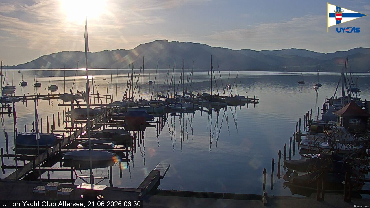Archiv Foto Webcam Blick vom Union Yacht Club am Attersee