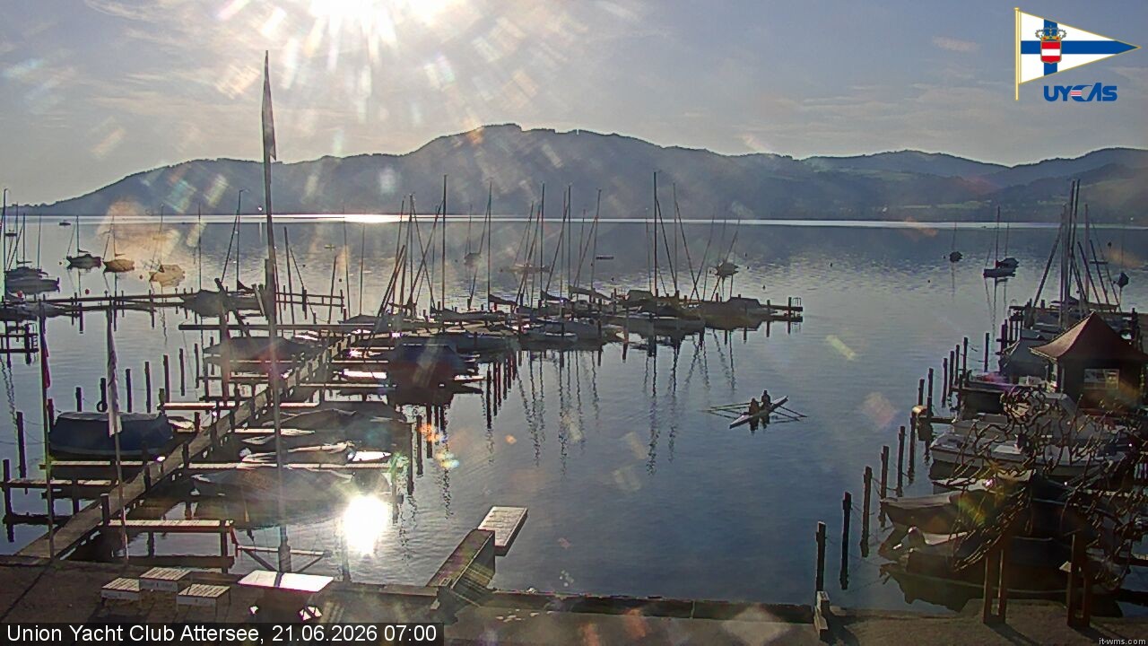 Archiv Foto Webcam Blick vom Union Yacht Club am Attersee