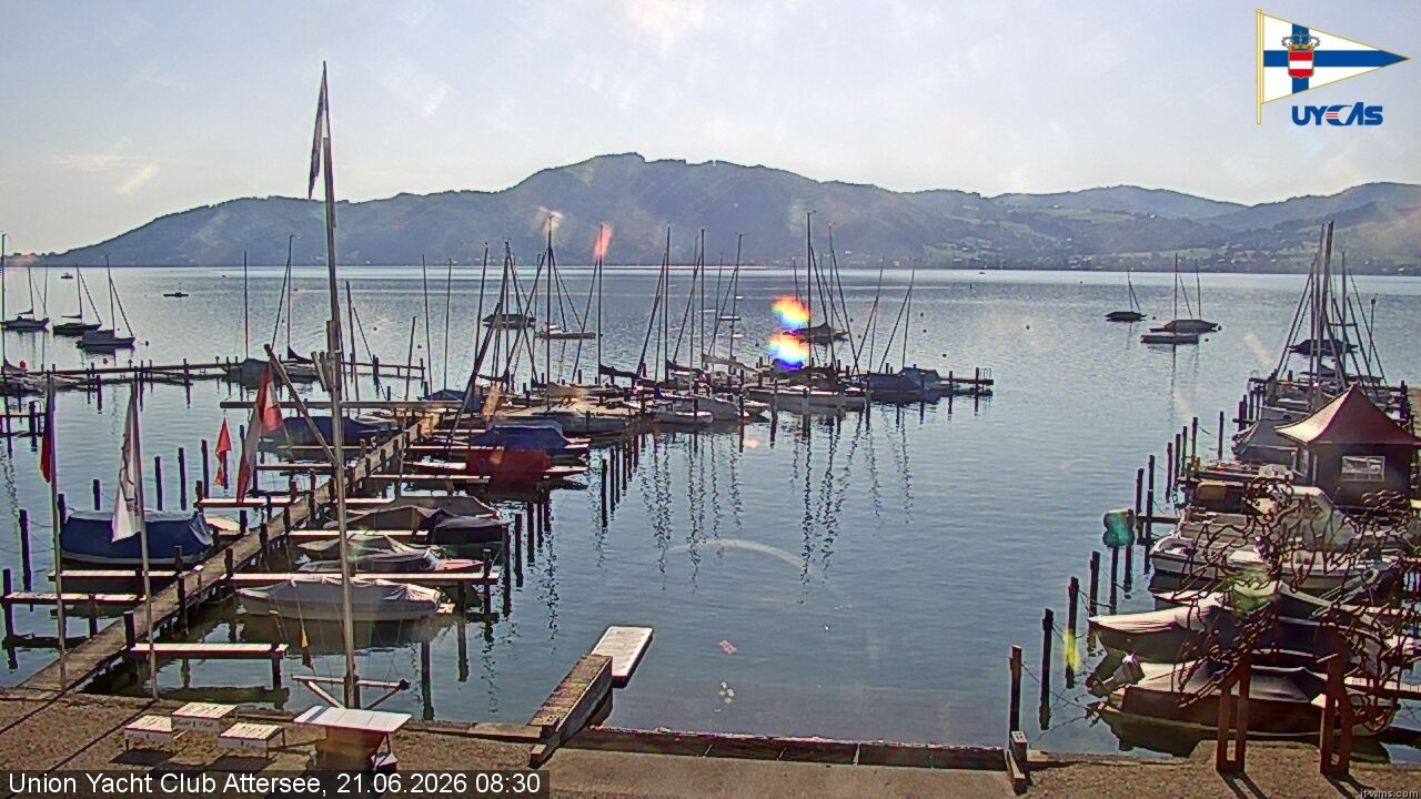 Archiv Foto Webcam Blick vom Union Yacht Club am Attersee