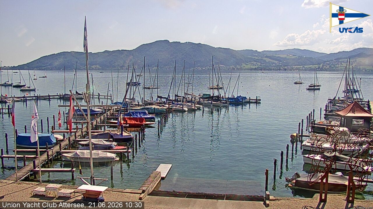 Archiv Foto Webcam Blick vom Union Yacht Club am Attersee