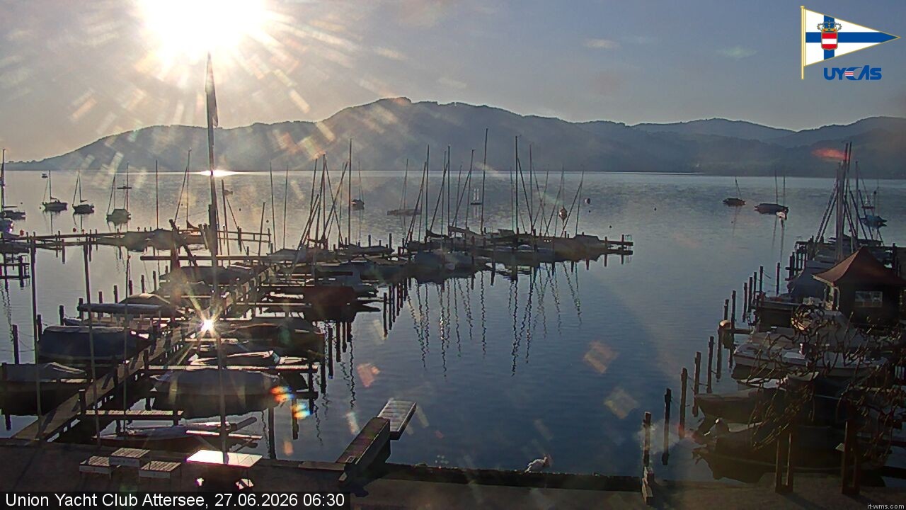 Archiv Foto Webcam Blick vom Union Yacht Club am Attersee