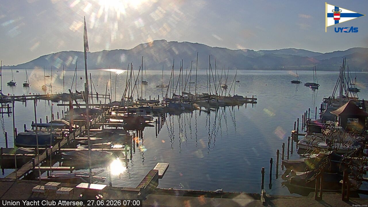 Archiv Foto Webcam Blick vom Union Yacht Club am Attersee