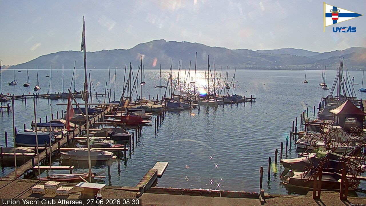 Archiv Foto Webcam Blick vom Union Yacht Club am Attersee