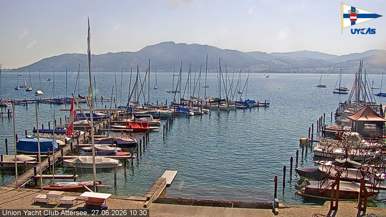 Archiv Foto Webcam Blick vom Union Yacht Club am Attersee