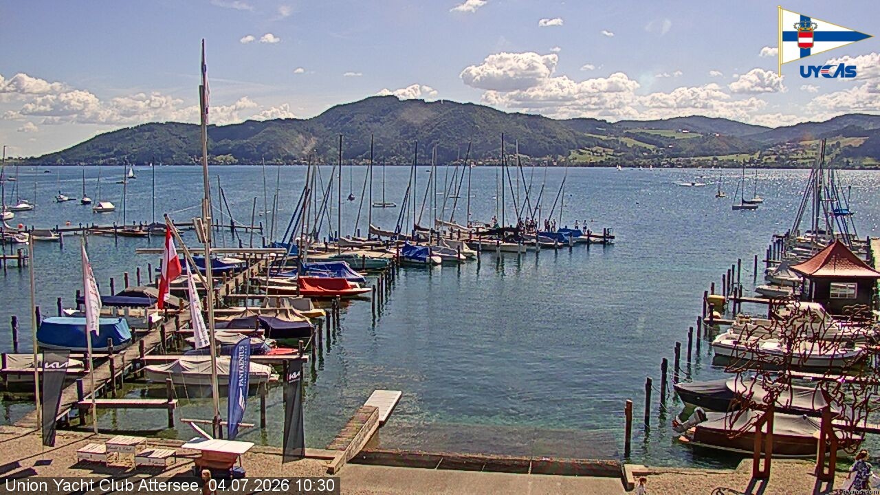 Archiv Foto Webcam Blick vom Union Yacht Club am Attersee