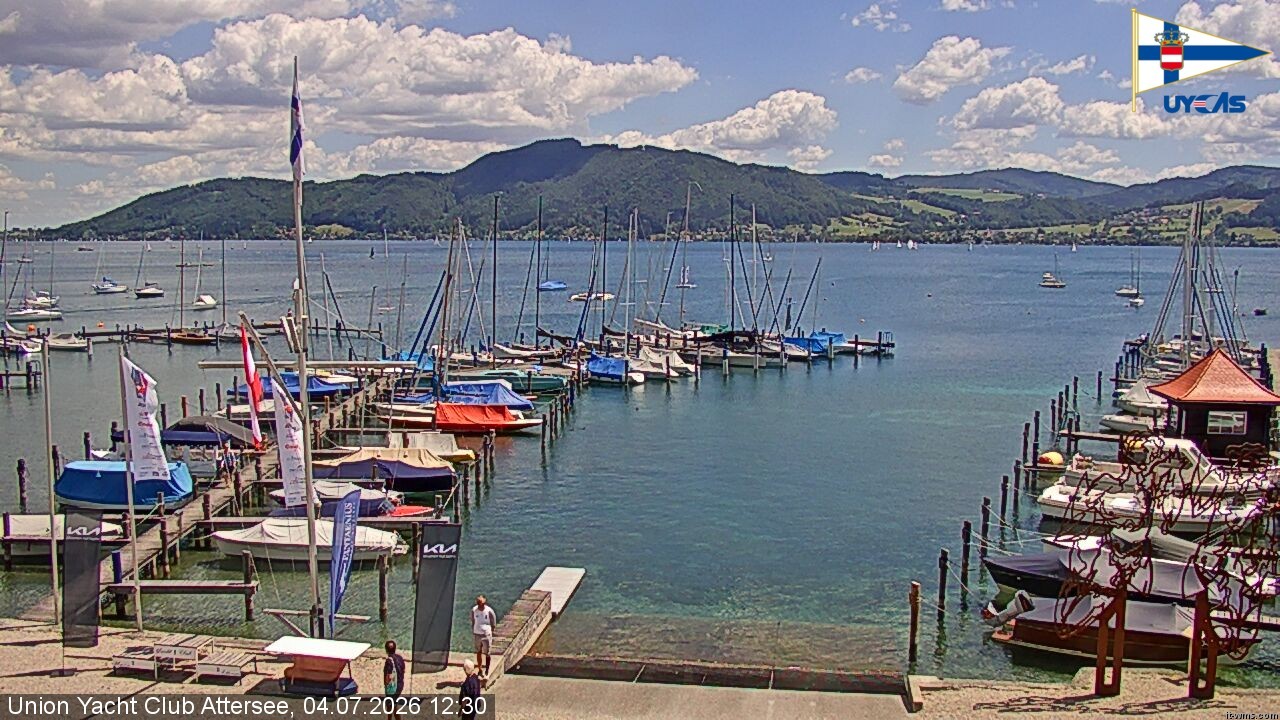 Archiv Foto Webcam Blick vom Union Yacht Club am Attersee