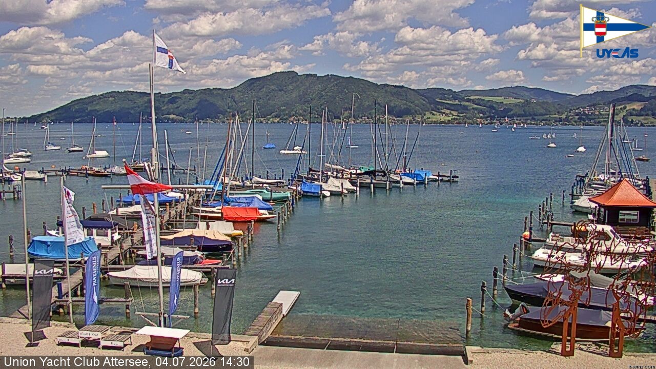 Archiv Foto Webcam Blick vom Union Yacht Club am Attersee