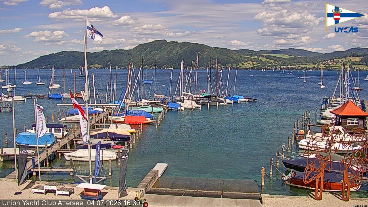 Archiv Foto Webcam Blick vom Union Yacht Club am Attersee