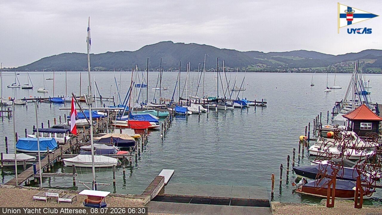 Archiv Foto Webcam Blick vom Union Yacht Club am Attersee