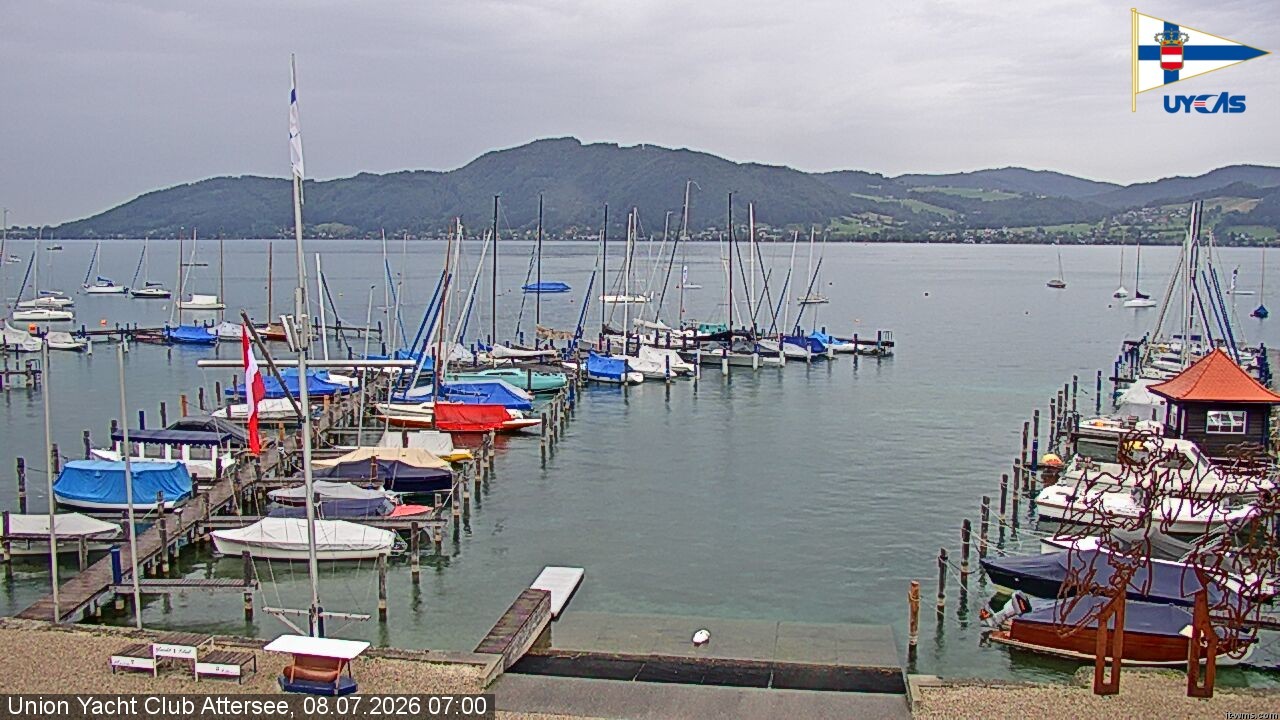 Archiv Foto Webcam Blick vom Union Yacht Club am Attersee