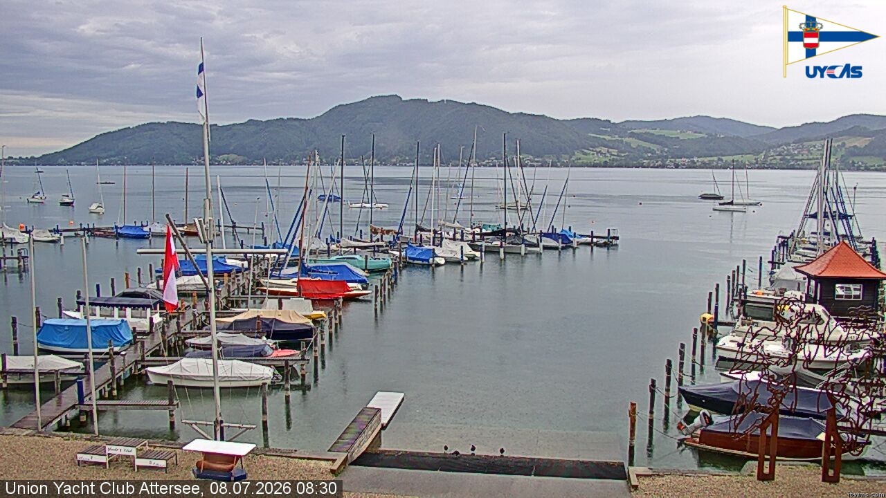Archiv Foto Webcam Blick vom Union Yacht Club am Attersee