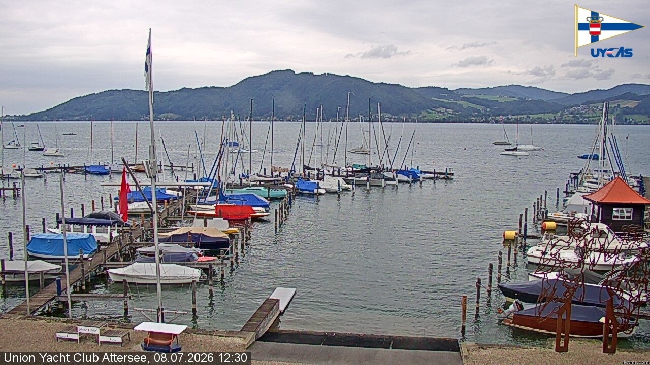 Archiv Foto Webcam Blick vom Union Yacht Club am Attersee