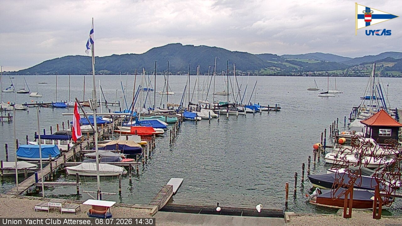 Archiv Foto Webcam Blick vom Union Yacht Club am Attersee