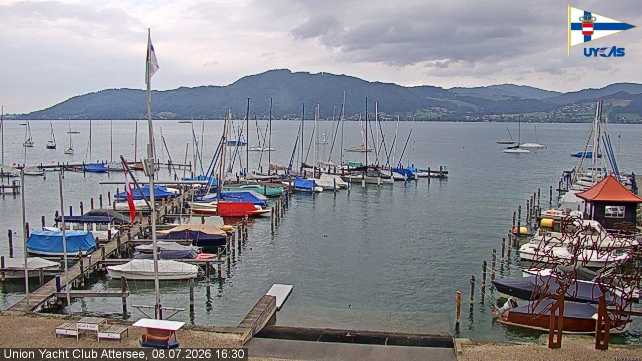 Archiv Foto Webcam Blick vom Union Yacht Club am Attersee