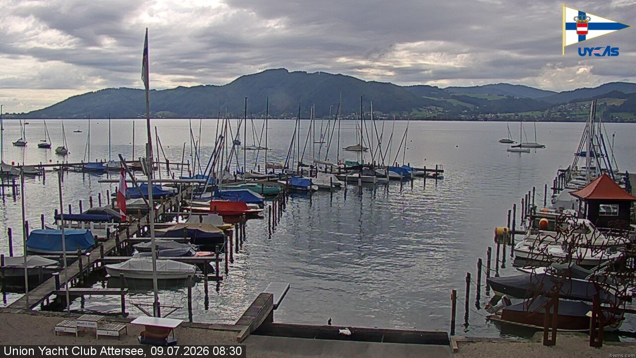 Archiv Foto Webcam Blick vom Union Yacht Club am Attersee