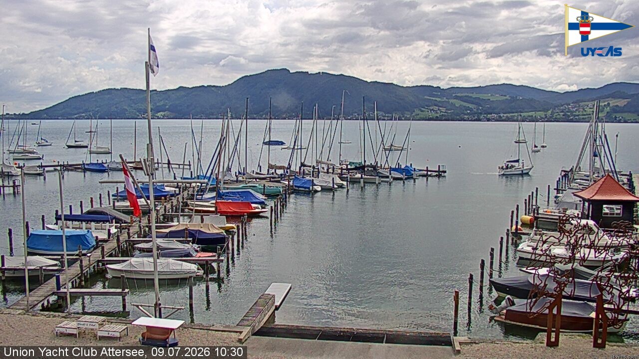 Archiv Foto Webcam Blick vom Union Yacht Club am Attersee