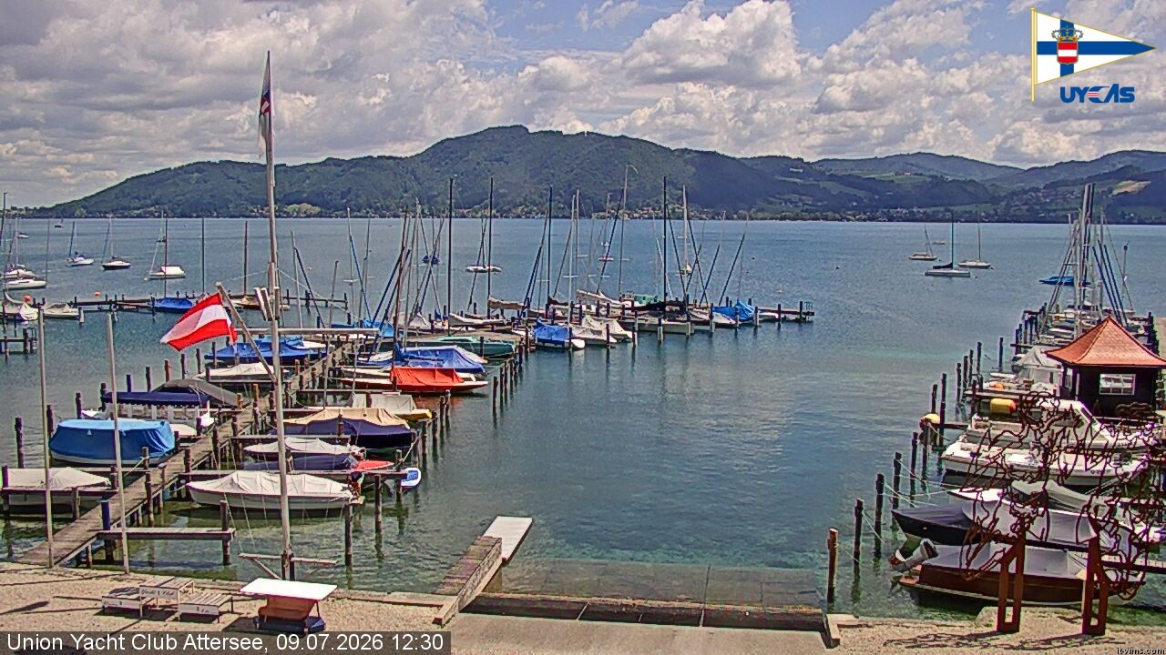 Archiv Foto Webcam Blick vom Union Yacht Club am Attersee