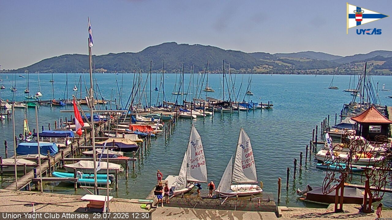 Archiv Foto Webcam Blick vom Union Yacht Club am Attersee