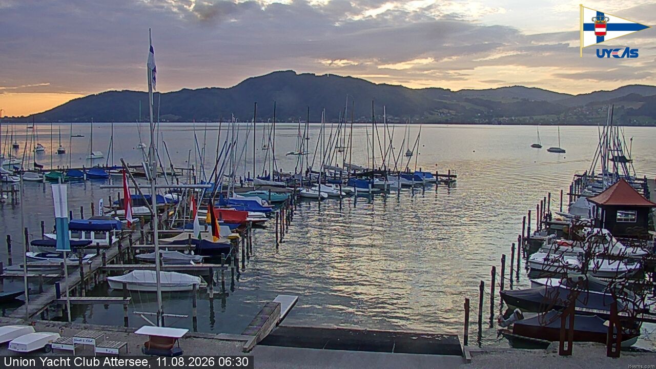 Archiv Foto Webcam Blick vom Union Yacht Club am Attersee
