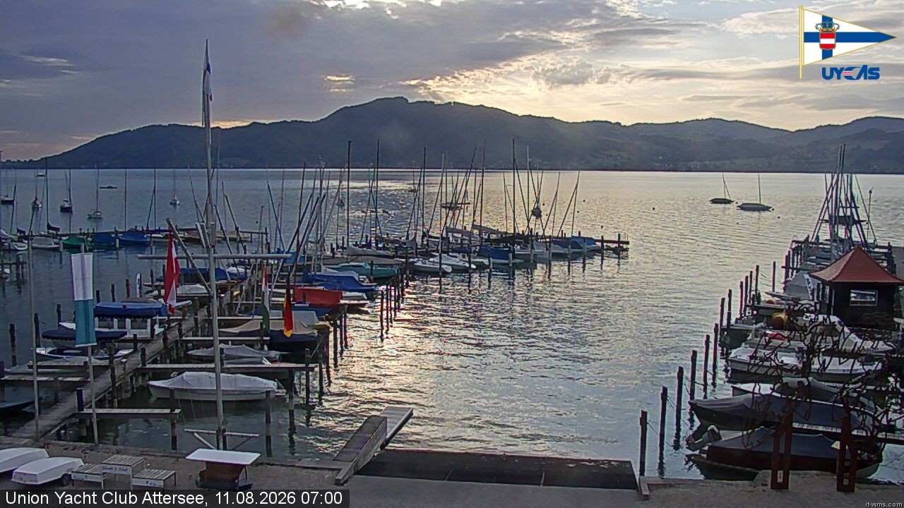 Archiv Foto Webcam Blick vom Union Yacht Club am Attersee