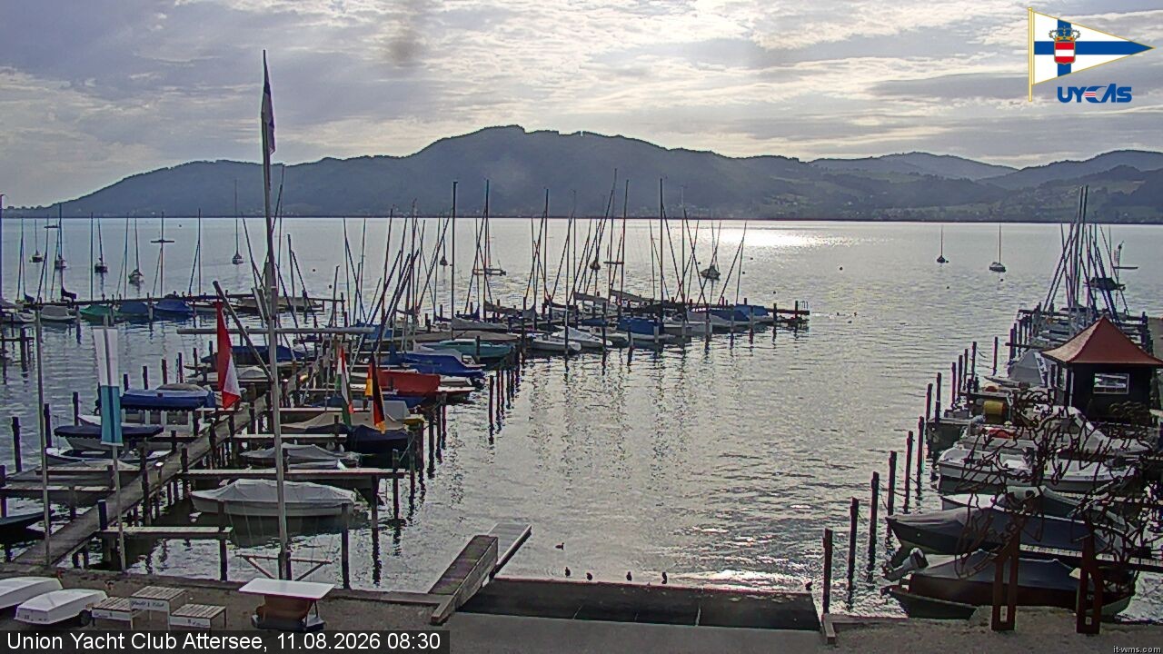Archiv Foto Webcam Blick vom Union Yacht Club am Attersee
