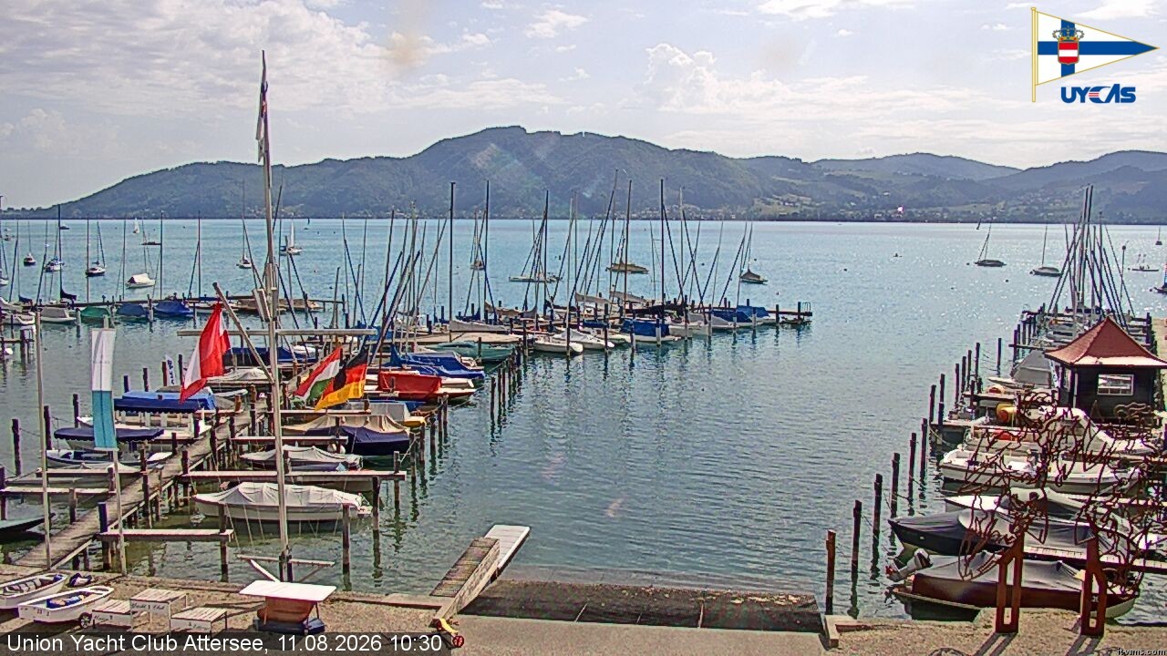 Archiv Foto Webcam Blick vom Union Yacht Club am Attersee