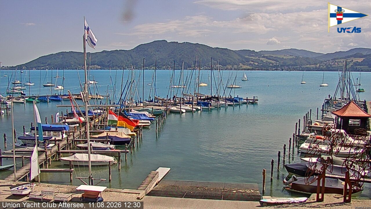 Archiv Foto Webcam Blick vom Union Yacht Club am Attersee