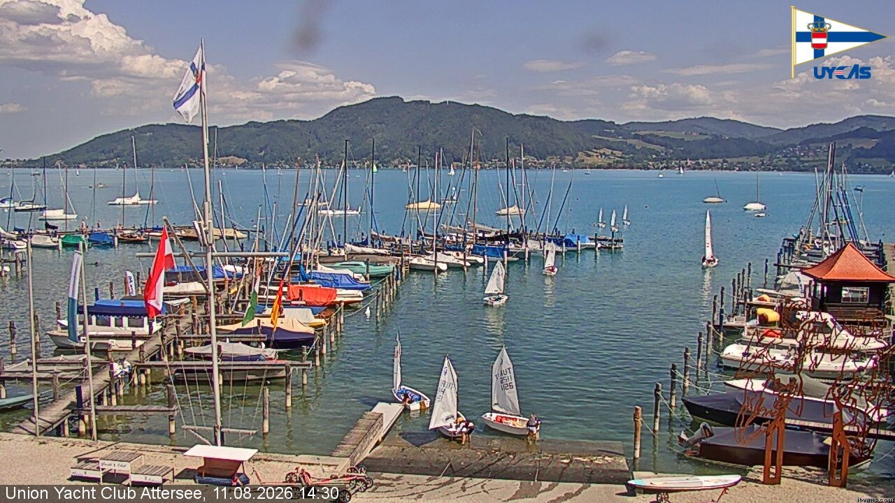 Archiv Foto Webcam Blick vom Union Yacht Club am Attersee