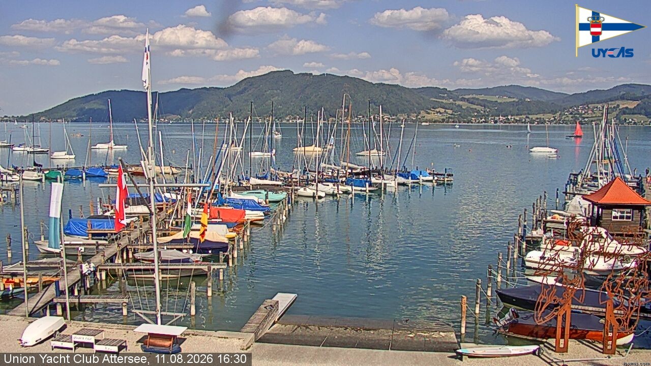 Archiv Foto Webcam Blick vom Union Yacht Club am Attersee