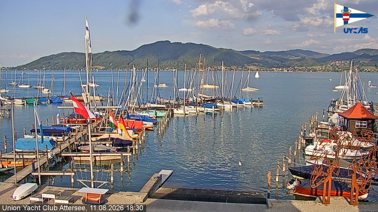 Archiv Foto Webcam Blick vom Union Yacht Club am Attersee