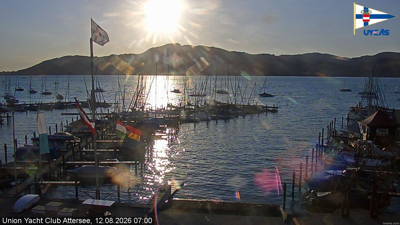 Archived image Webcam Attersee: View at Union Yacht Club