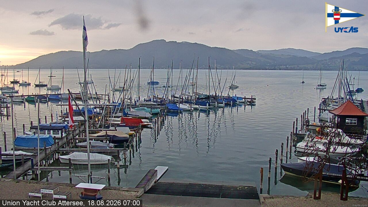 Archiv Foto Webcam Blick vom Union Yacht Club am Attersee