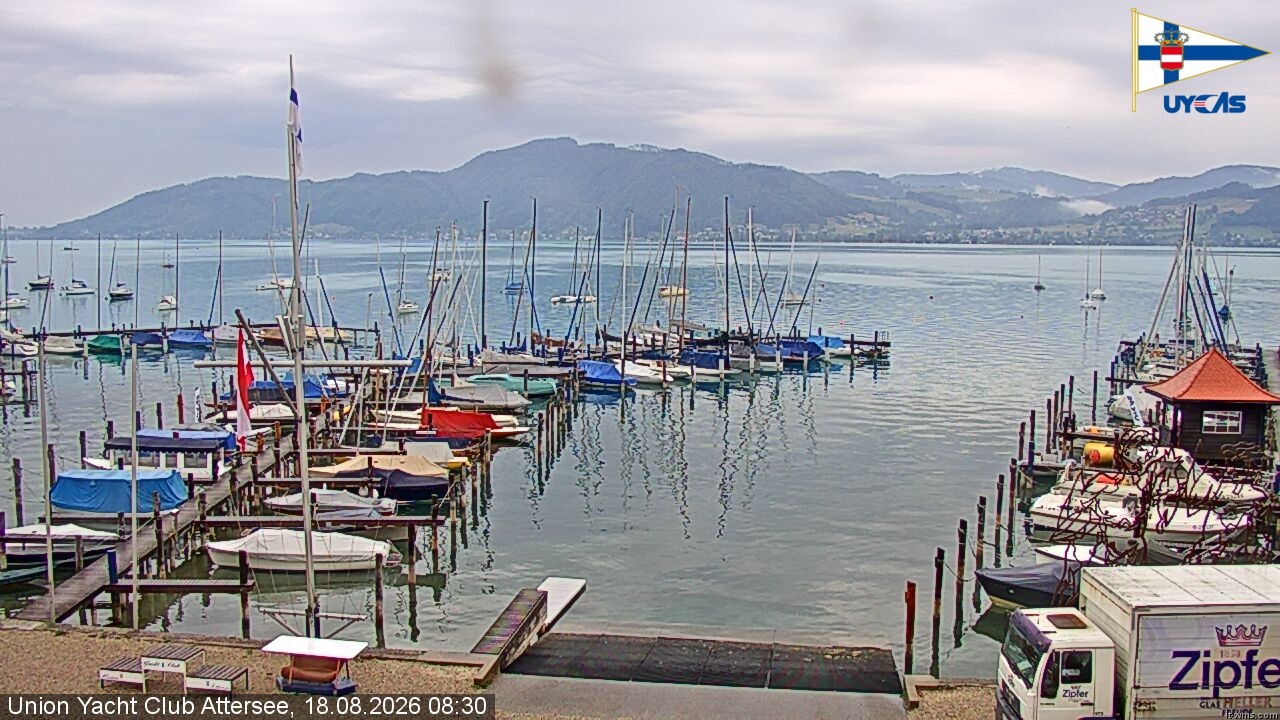 Archiv Foto Webcam Blick vom Union Yacht Club am Attersee