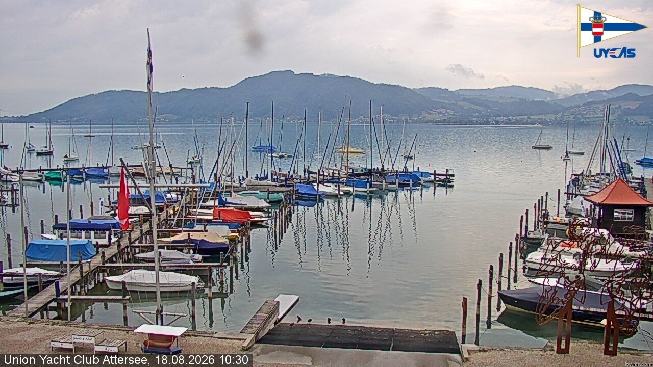 Archiv Foto Webcam Blick vom Union Yacht Club am Attersee