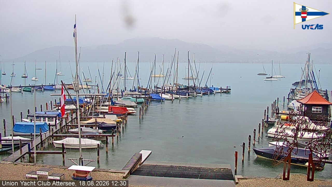 Archiv Foto Webcam Blick vom Union Yacht Club am Attersee