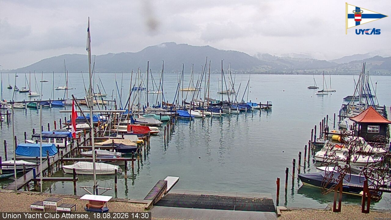 Archiv Foto Webcam Blick vom Union Yacht Club am Attersee