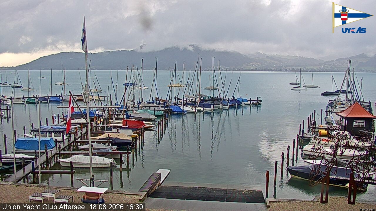 Archiv Foto Webcam Blick vom Union Yacht Club am Attersee